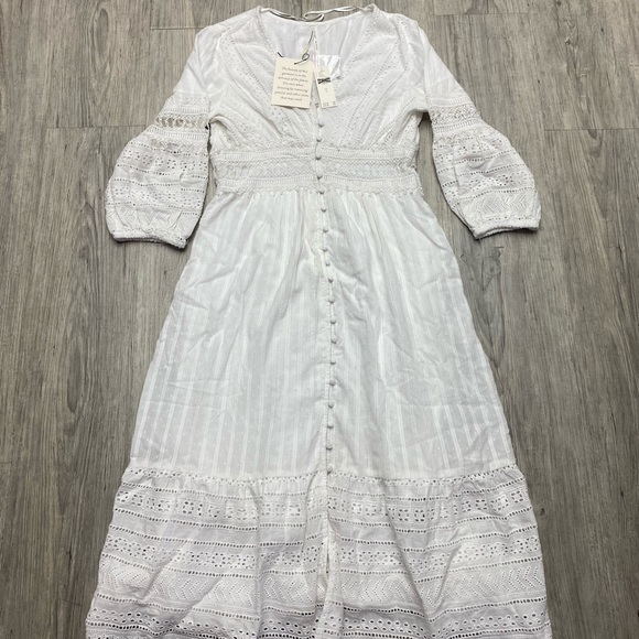 NWT Anthropologie Ebba Eyelet Midi dress size 6 - Picture 3 of 7